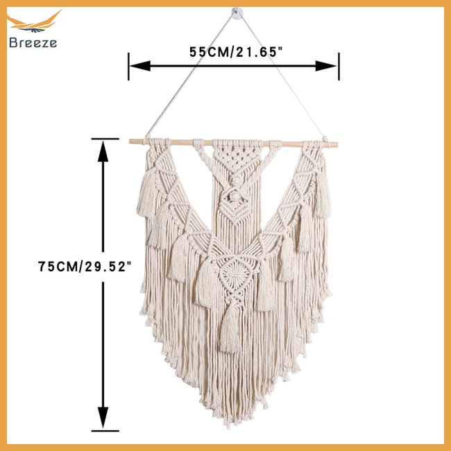 Thảm Treo Tường Bằng Cotton Màu Sắc Đơn Giản Phong Cách Boho