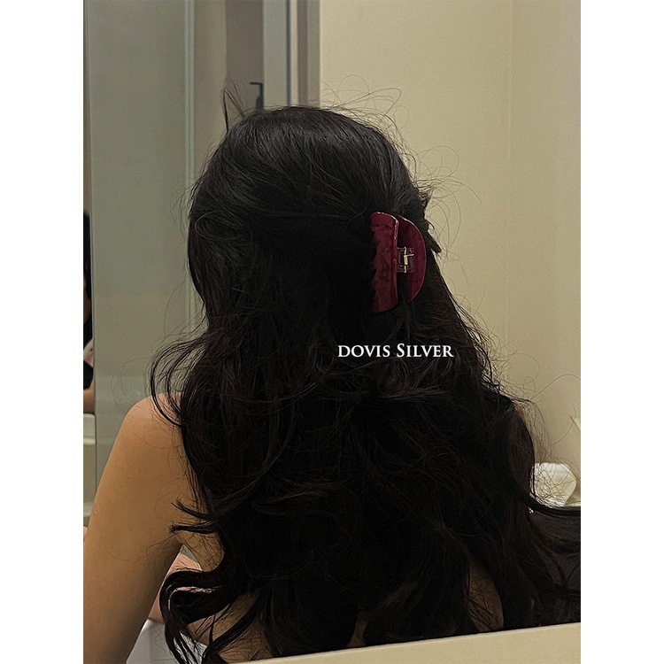 [F &amp; X] Kẹp Tóc Bằng Acrylic Màu Đỏ Trắng Phong Cách Phương Tây Cho Nữ y2k