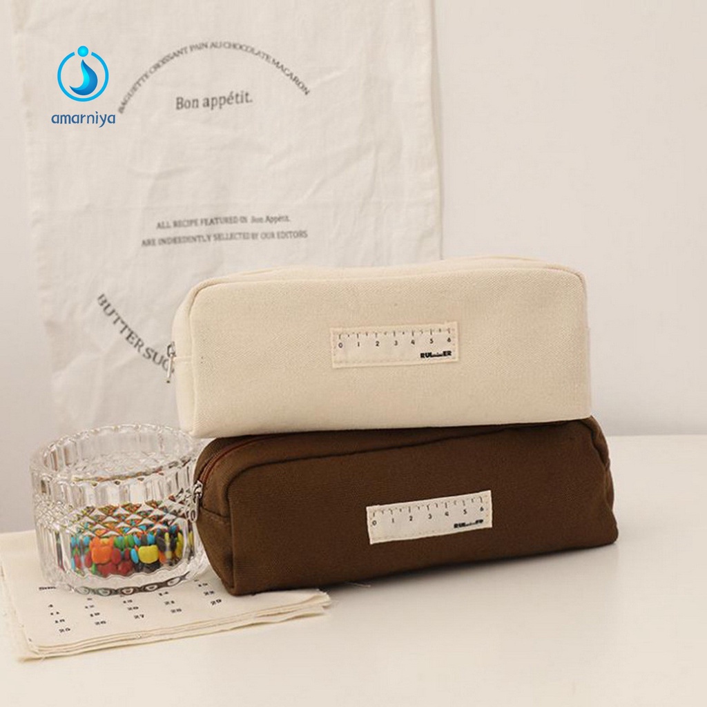 (Shop Amart) Túi Đựng Bút Chì Sức Chứa Lớn Có Dây Kéo Tiện Lợi