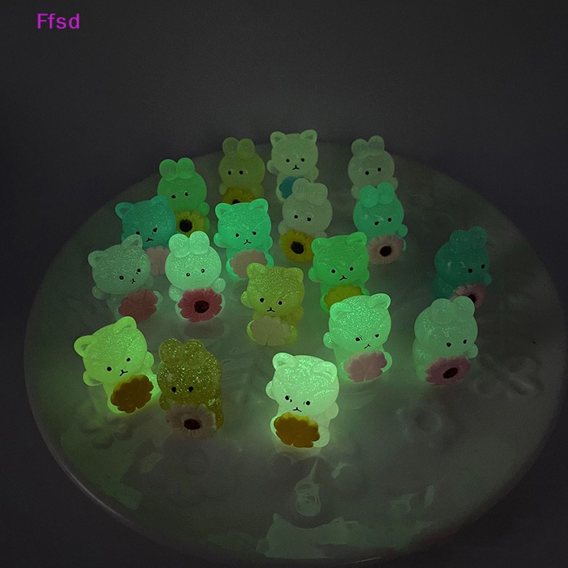 {Ffsd} Bộ 10 Tượng Vịt / Cáo Dạ Quang Mini Bằng Nhựa Resin Trang Trí Tiệc Giáng Sinh / Sinh Nhật