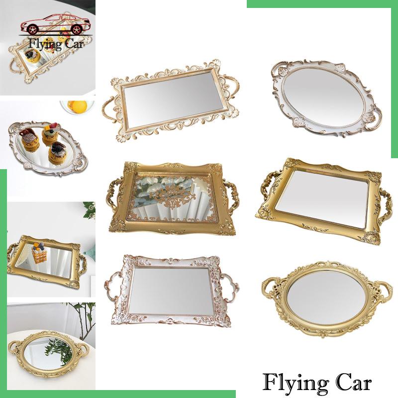 [Lzdjfmy2] Khay Gương Trang Điểm Để Bàn Trang Sức Trang Trí Trung Tâm