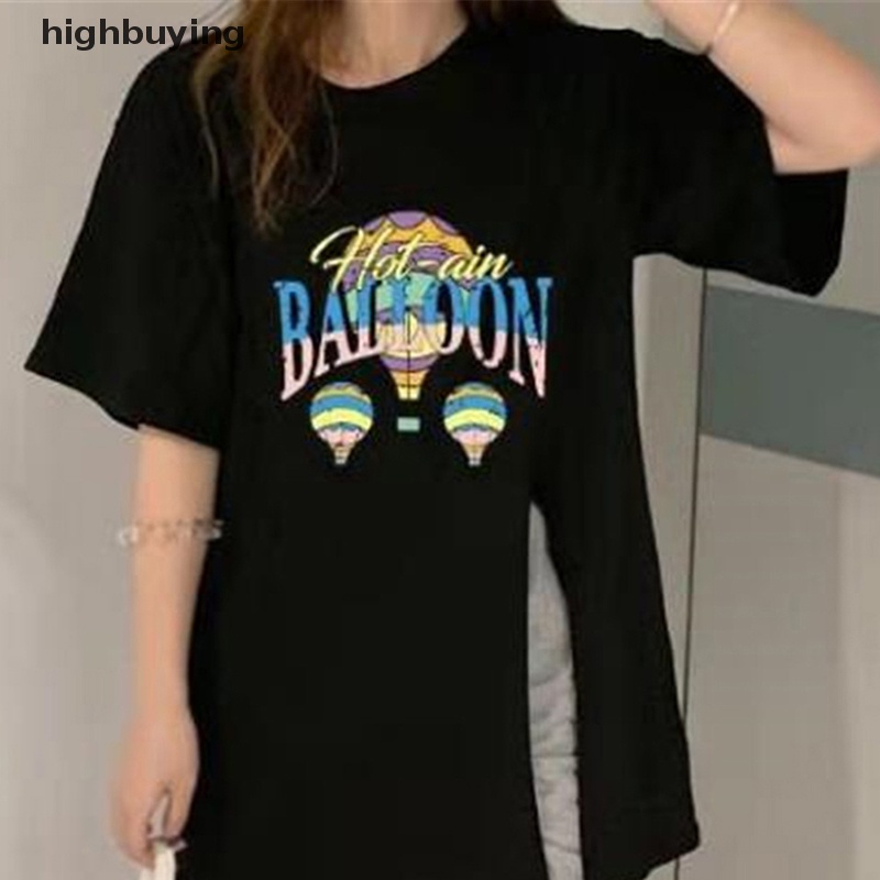 Áo Thun Tay Ngắn Cổ Tròn In Hình Bong Bóng Y2K Thời Trang Mùa Hè Cho Nữ