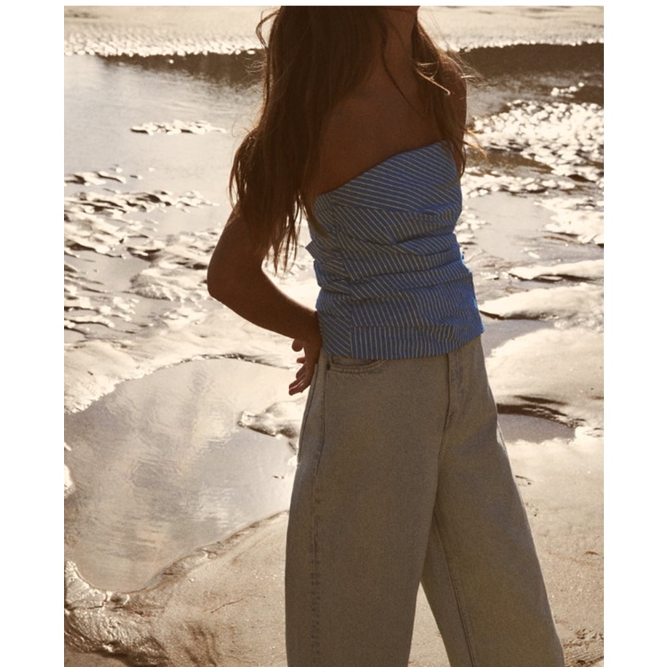 Áo Ống Xếp Ly Cài Khóa Kéo Bên Hông Kiểu Mới Zara 234661010