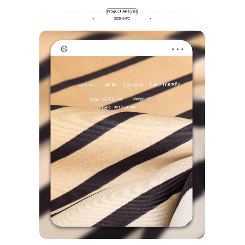 Khăn Choàng Cổ Hình Vuông 90 * 90CM Họa Tiết Kẻ Sọc Đơn Giản Phong Cách Hàn Quốc Thời Trang Cho Nữ