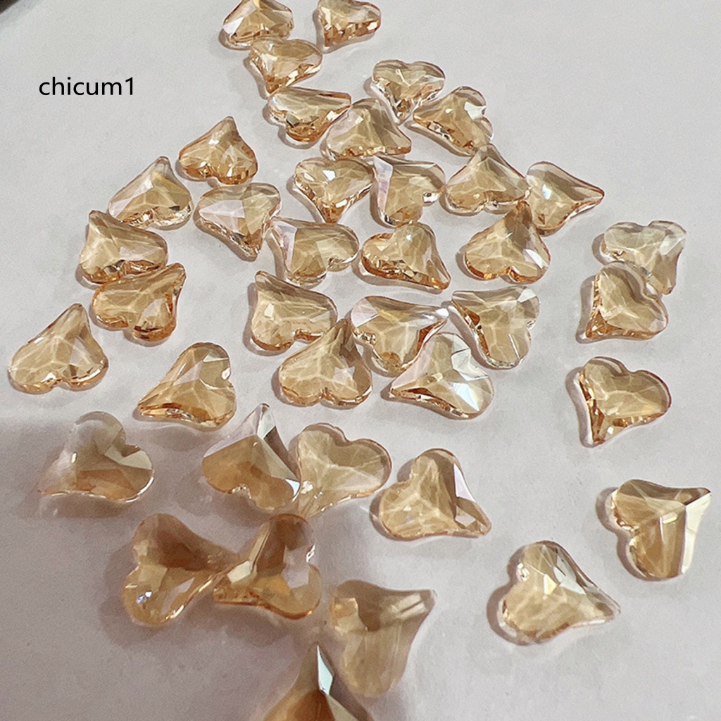 Set 20 Phụ Kiện Trang Trí Móng Tay Hình Trái Tim Lấp Lánh Thời Trang Dành Cho Nữ
