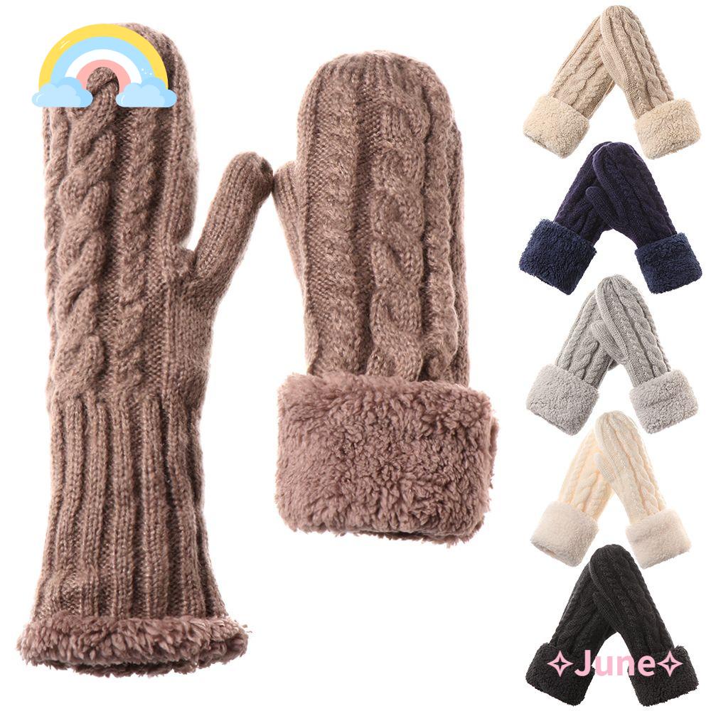 Găng tay đan len dày giữ ấm mùa đông dành cho nữ