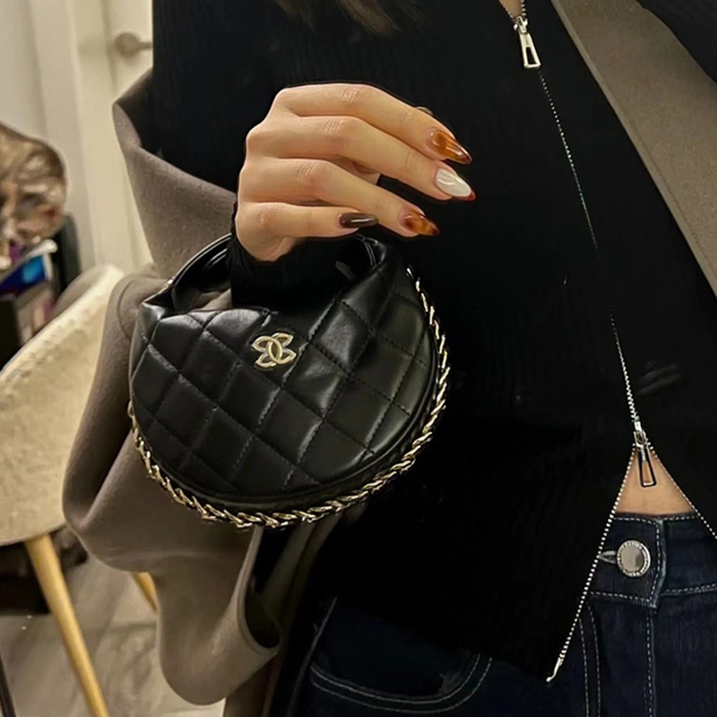 Ielgy Túi Xách Dây Rút Hình oval Màu Bạc Thời Trang Chất Lượng Cao Cho Nữ