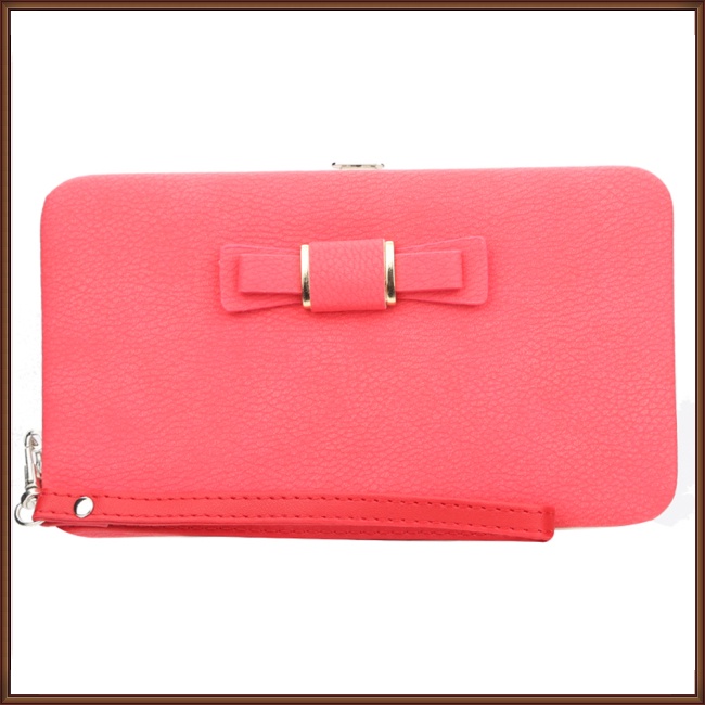 Ví Gập 2 Ngăn Đựng Thẻ Đính Nơ Thời Trang Dành Cho Nữ