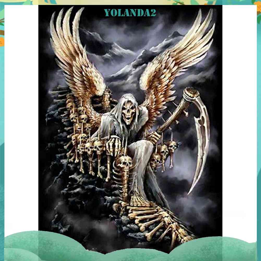 Tranh Đính Đá Kim Cương Toàn Bộ 5D DIY Hình Vẽ Bộ Xương Người Trang Trí Nhà Cửa