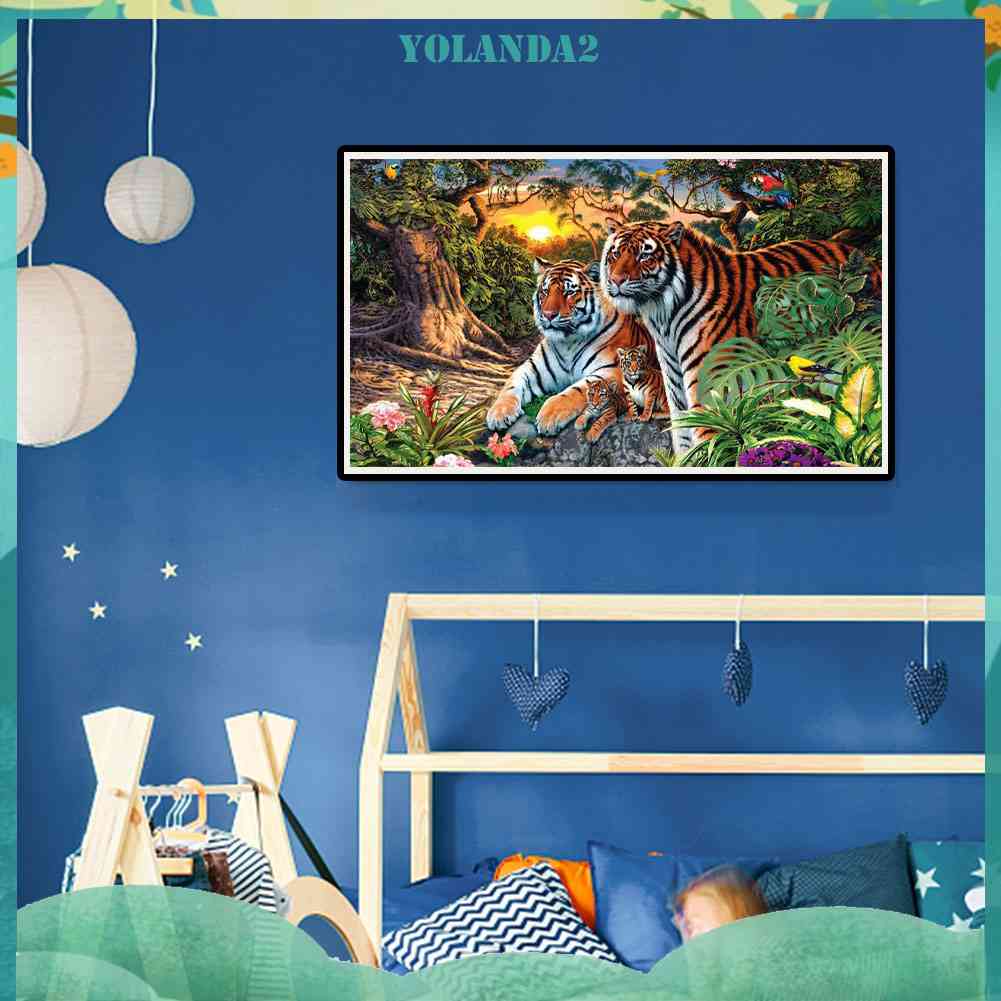 Tranh Đính Đá Kim Cương Toàn Bộ Bộ Não 5D DIY Hình Vẽ Hổ