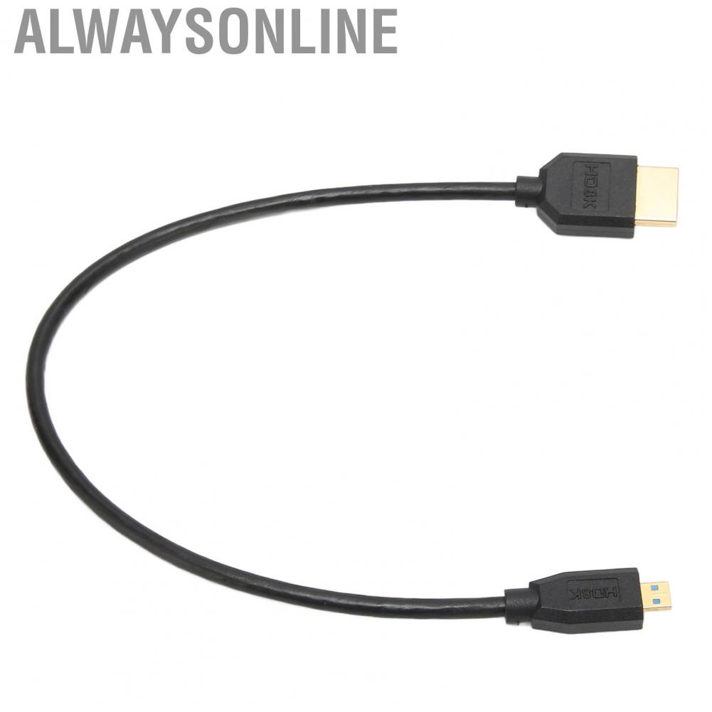 Alwaysonline Micro HD Multimedia Interface To Cord Cable 8K 60Hz for  Video Camera