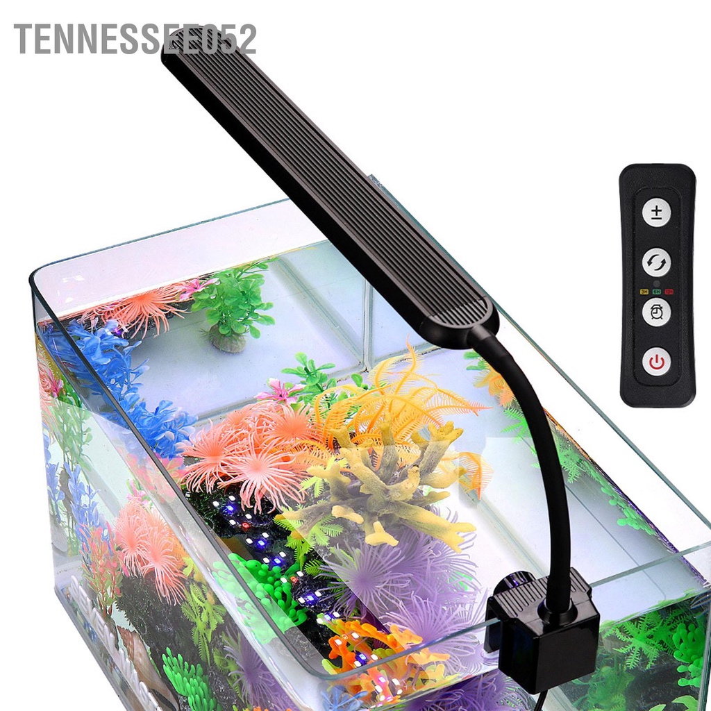 Tennessee052 Kẹp Trên Bể Cá Đa Năng Có Thể Điều Chỉnh Độ Sáng Màu Ánh Thời Gian Đèn LED Phích Cắm Châu Âu 100‑240V