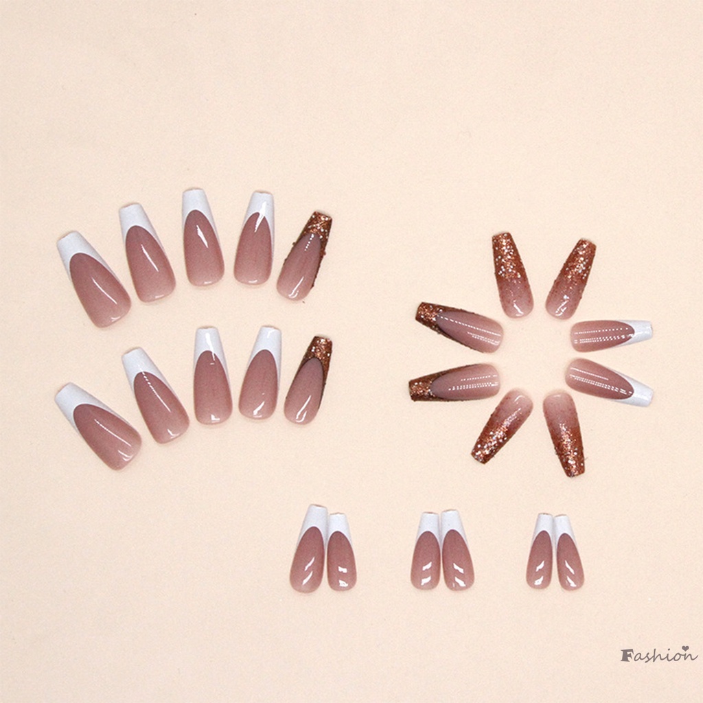 Bộ Móng Tay Giả Lấp Lánh Thời Trang Cho Nữ