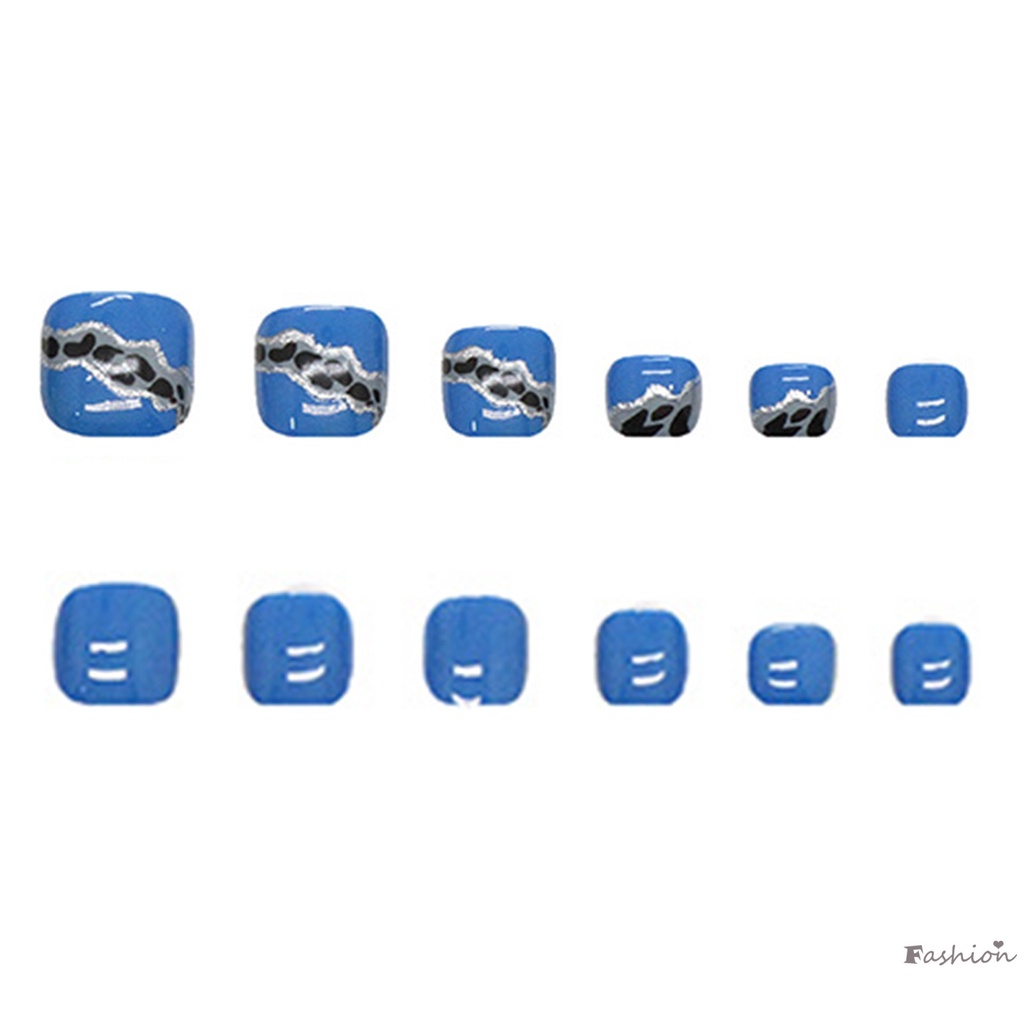 Set 24 Móng Chân Giả Họa Tiết Da Báo Thời Trang Nữ