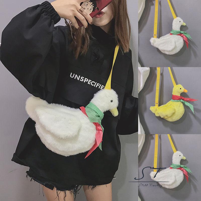 Túi Đeo Chéo Hình Vịt Hoạt Hình Nhồi Bông Đáng Yêu Dành Cho Bé Gái ORD7