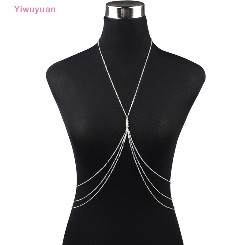 < Yiwuyuan > Dây Mắt Xích Đeo Áo Ngực Đính Ngọc Trai Trang Sức Gợi Cảm Hàng Mới Dành Cho Bạn Nữ