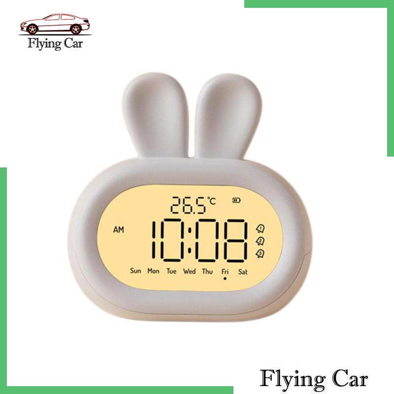 [Lzdjfmy2] Đồng Hồ Để Bàn Cạnh Giường Hiển Thị Nhiệt Độ Trong Nhà Màu Trắng