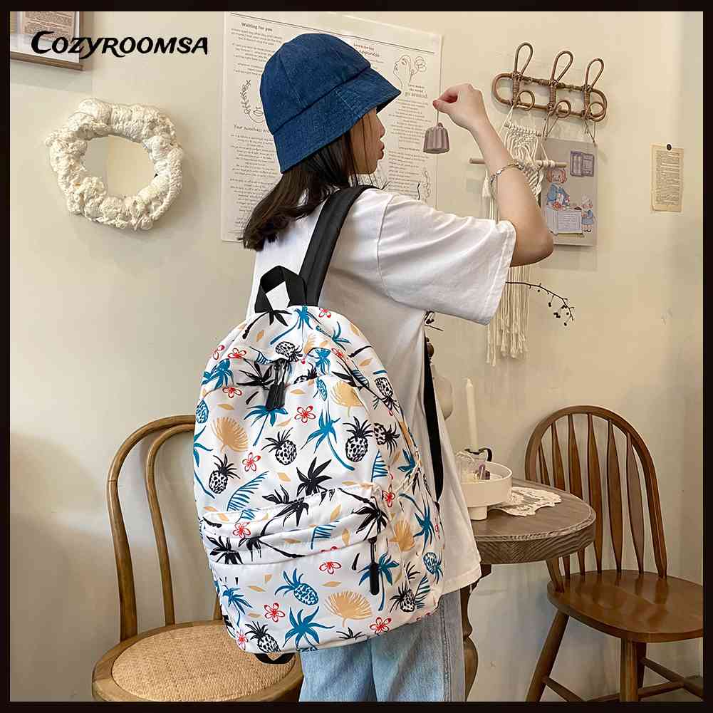 Ba Lô Lớn In Họa Tiết Hoạt Hình Graffiti Phong Cách Preppy Cho Nữ