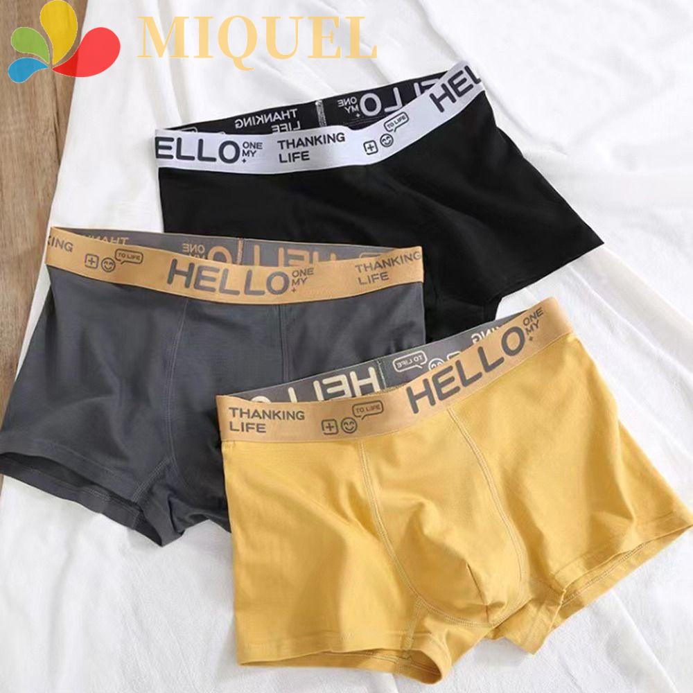 Quần Lót Thể Thao Boxer Cotton Lụa Mềm Lưng Vừa Cỡ Lớn In Chữ MIQUEL Cho Bé Trai