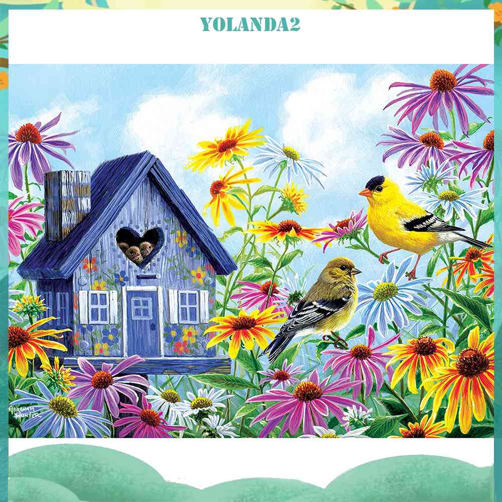 Tranh Đính Đá Kim Cương Toàn Bộ 5D DIY Hình Vẽ Chim Và Hoa