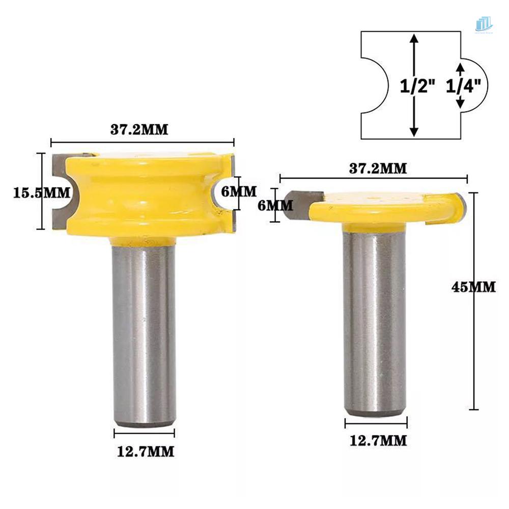 Bộ 2 Mũi Phay Cắt Gỗ Hình Chữ T 1 / 2-inch Chuyên Dụng