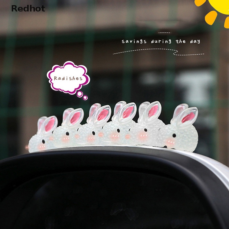 &lt; Redhot &gt; Bộ 4 Tượng Thỏ Dạ Quang Tự Dính Trang Trí Xe Hơi