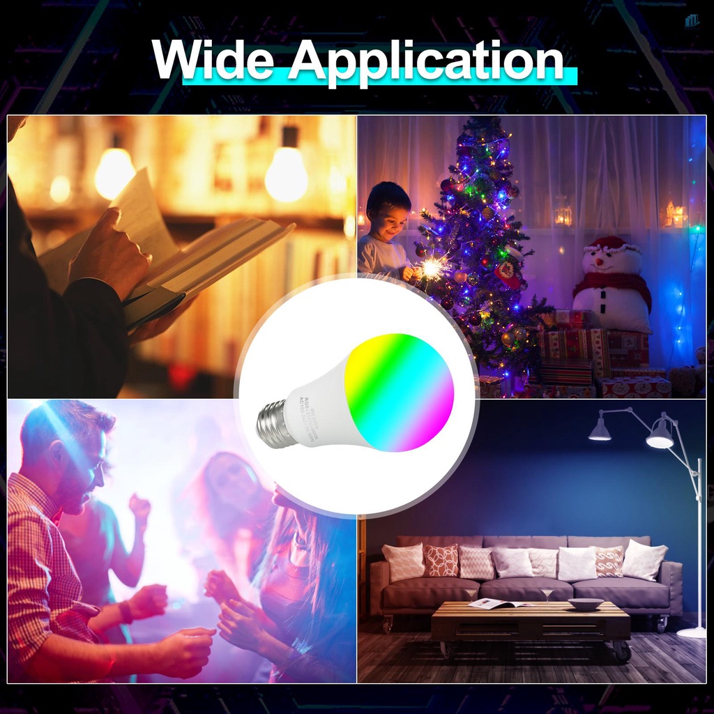 Bóng Đèn LED Thông Minh Điều Khiển Bằng Giọng Nói 9W Wi-Fi 16 Triệu Màu E27