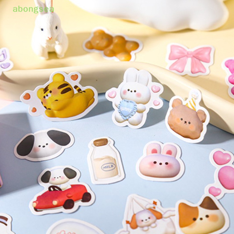 Bộ 50 Sticker Hình Marshmallow Động Vật Dễ Thương Dùng Để Trang Trí Album / Điện Thoại / Sổ Tay