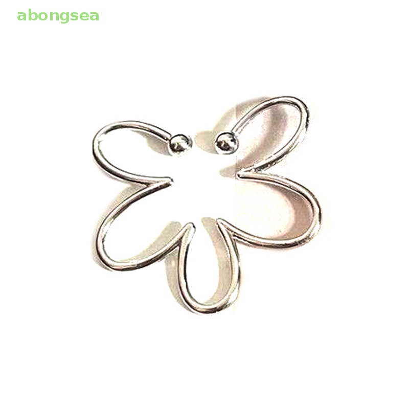 Khuyên Kẹp Vành Tai Bằng Bạc Không Cần Xỏ Lỗ Hình Hoa Thời Trang Cho Nữ