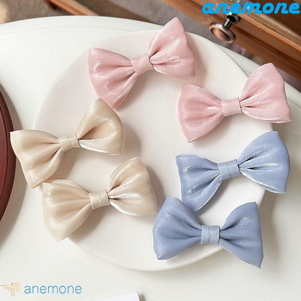 Kẹp Tóc Nơ Bằng Lụa Satin Phong Cách Hàn Quốc Dễ Thương Dành Cho Nữ