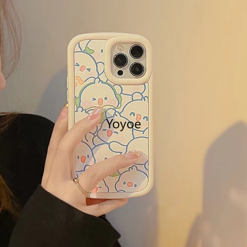 Ốp Điện Thoại Silicon Mềm Chống Sốc Họa Tiết Chú Vịt Hoạt Hình Bảo Vệ Ống Kính Máy Ảnh Cho iPhone 14 13 12 11 Pro Max Plus