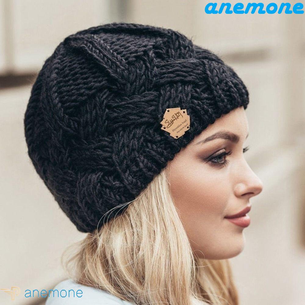 Mũ Dệt Kim Dày Dặn Co Giãn Phối Lông Giả Phong Cách Châu Âu Thời Trang Mùa Đông Cho Nữ