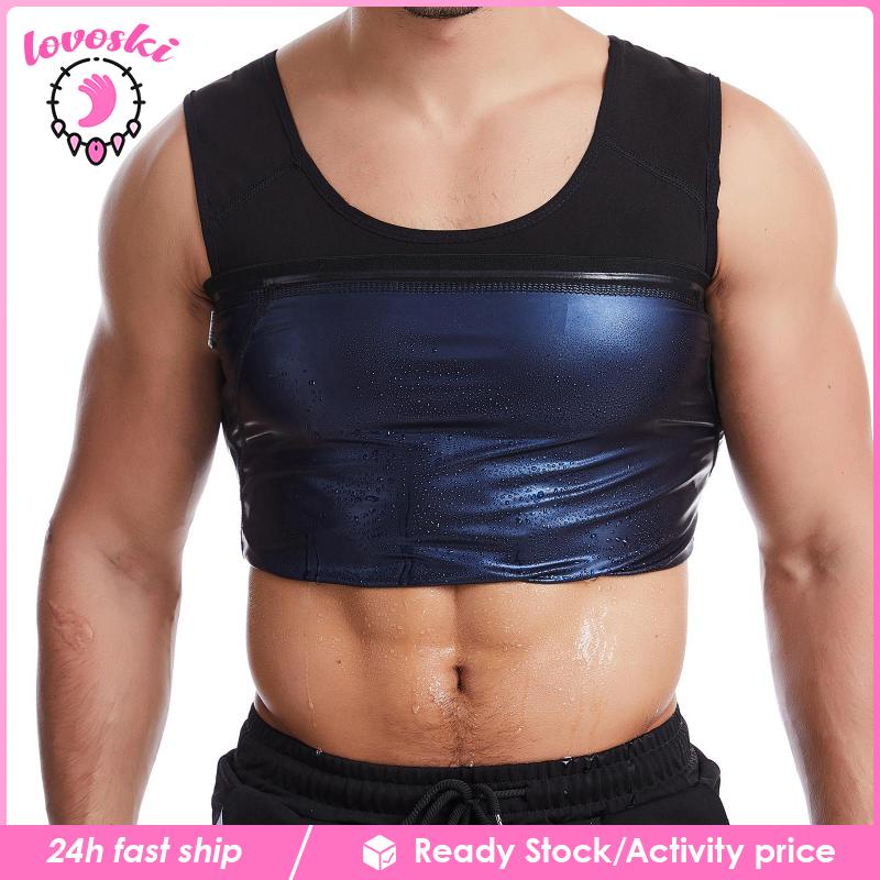 [Lovoski] Áo Ba Lỗ Thể Thao Thấm Hút Mồ Hôi Giảm Cân Đốt Cháy Mỡ Thừa Cho Nam