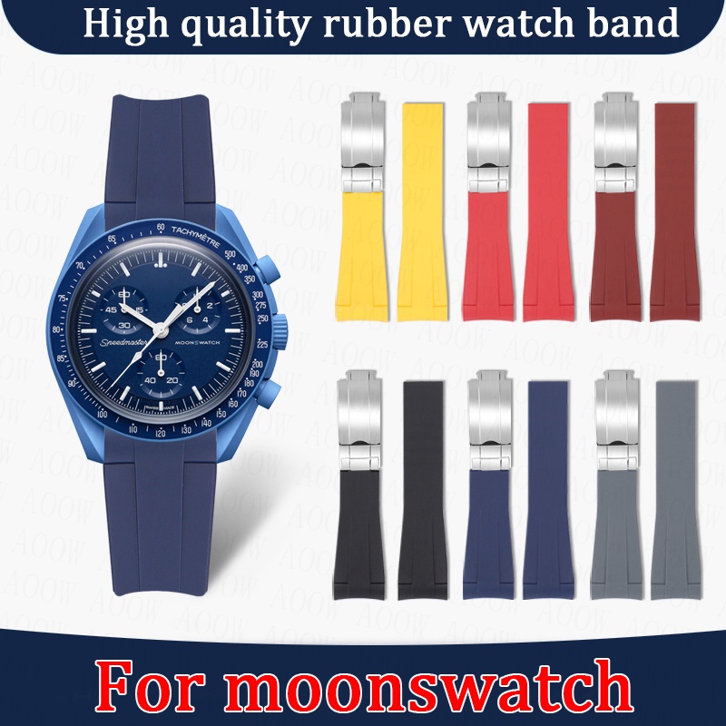 Dây Cao Su Cong 20mm Chống Thấm Nước Cho Đồng Hồ Thể Thao MoonSwatch Rolex