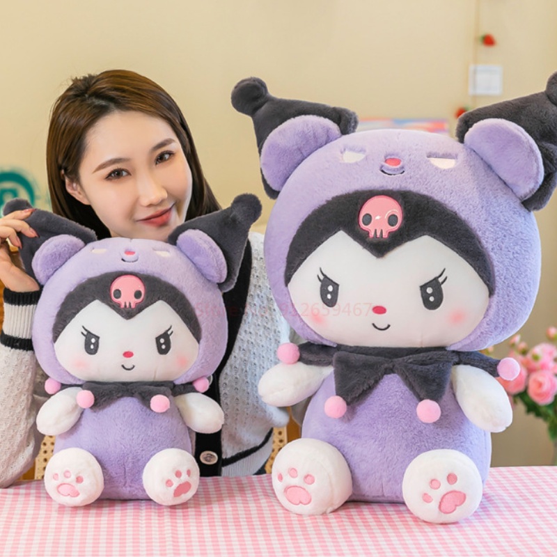 Búp Bê Nhồi Bông Kuromi Khổng Lồ Màu Tím Đậm 50cm Làm Quà Tặng Sinh Nhật / Lễ Tình Nhân Cho Bé