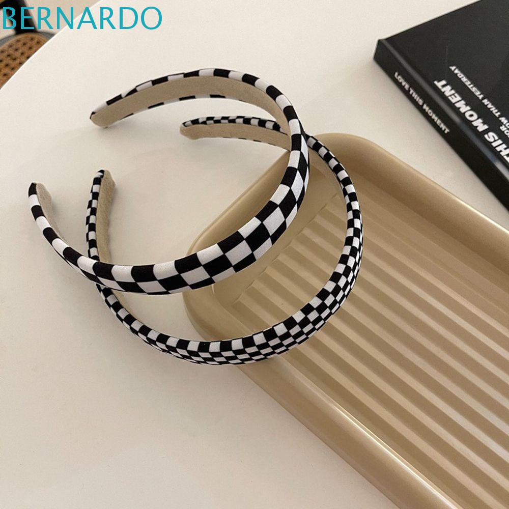 BERNARDO Women Hair Hoop Hair Accessories Sweet For Girls Grid Hair Rope Rings Plaid Checked Hairbands