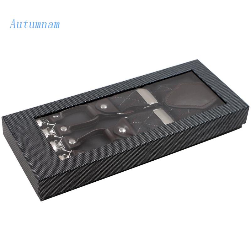 Dây Đai Chữ Y Màu Đen Kẻ Sọc Caro Kèm 6 Kẹp Chống Trượt Có Thể Điều Chỉnh Kích Thước