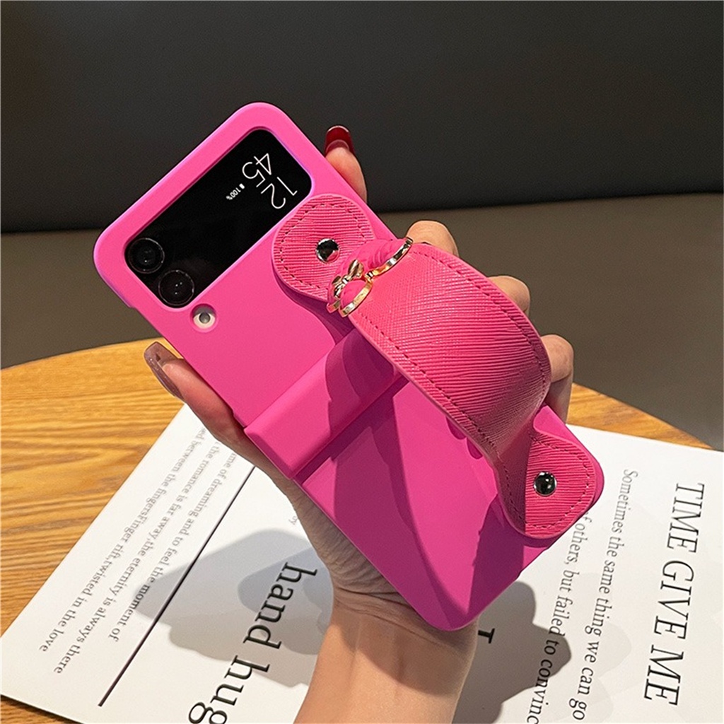 Ốp Điện Thoại Hình Thỏ 3D Dễ Thương Có Dây Đeo Cổ Tay Cho Galaxy Z Flip3 5G Z Flip3 Zflip3 Flip4 Zflip4