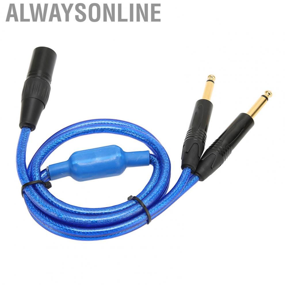 Alwaysonline XLR To Dual 6.35mm Cable  Male 1/4 Inch Plug and Play Professional for Microphone KTV Amplifiers