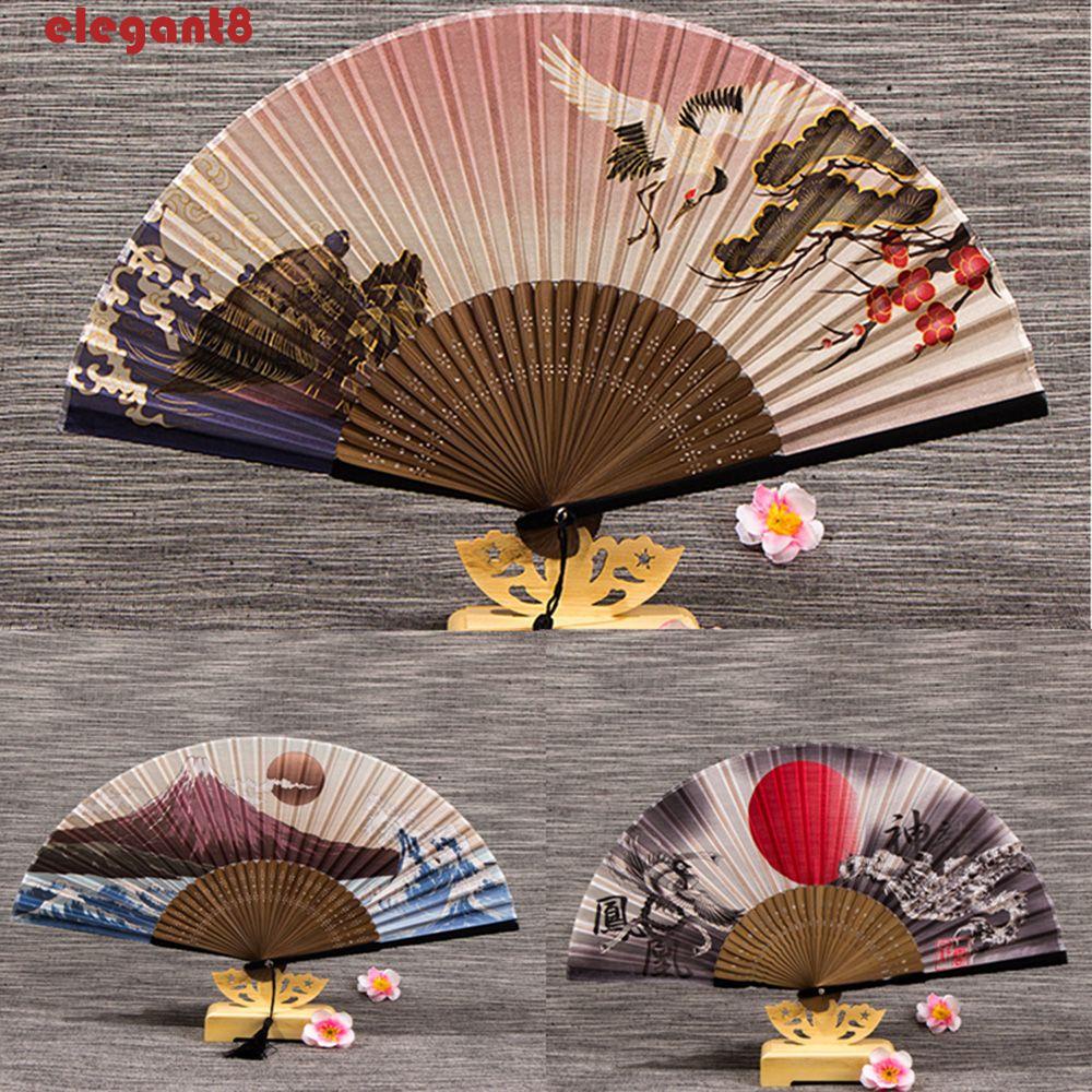 Quạt Gấp Phối Tua Rua Phong Cách Vintage Thanh Lịch Dùng Trang Trí Nhà Cửa