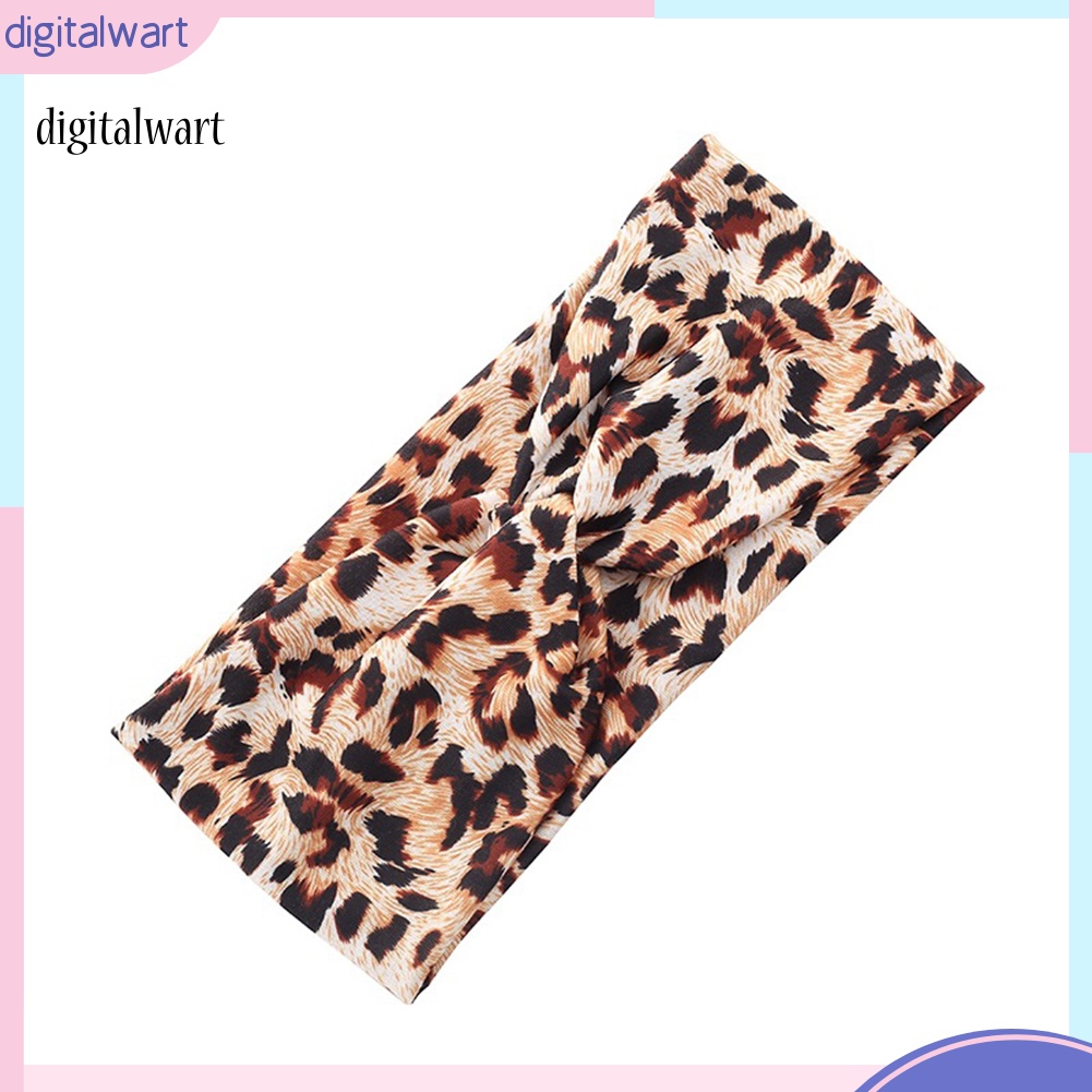 Kỹ Thuật Số| Băng Đô Cài Tóc Co Giãn In Họa Tiết Da Báo Thời Trang Cho Nữ