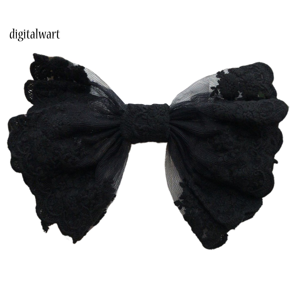 Kỹ Thuật Số| Kẹp Tóc Nơ Ren Lớn Không Trượt Tinh Tế Cho Nữ