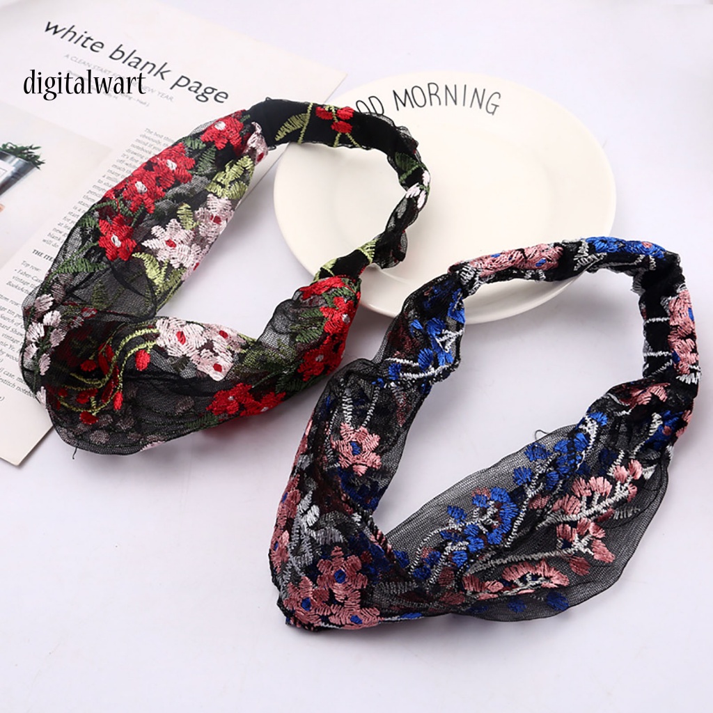 Kỹ Thuật Số| Băng Đô Ren Co Giãn Bản Rộng Thêu Hoa Dễ Thương Tùy Chỉnh Thời Trang Cho Nữ