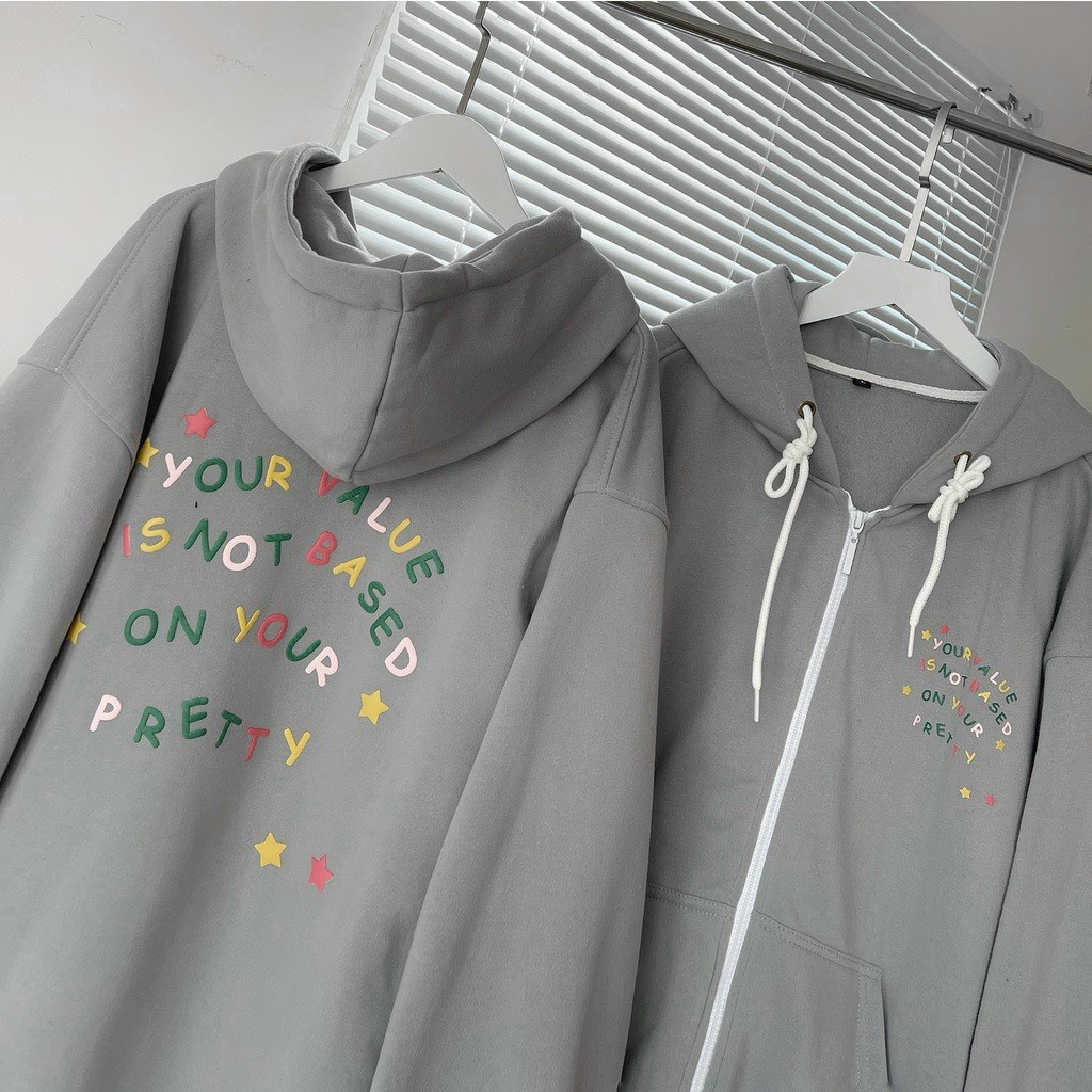 Áo Khoác Hoodie, Áo Khoác Nam Nữ Logo In Bảng Chữ Cái Đầy Màu Sắc Chất Nỉ Bông Dày Đẹp Phong Cách Hàn Quốc Hot Trend.XTA