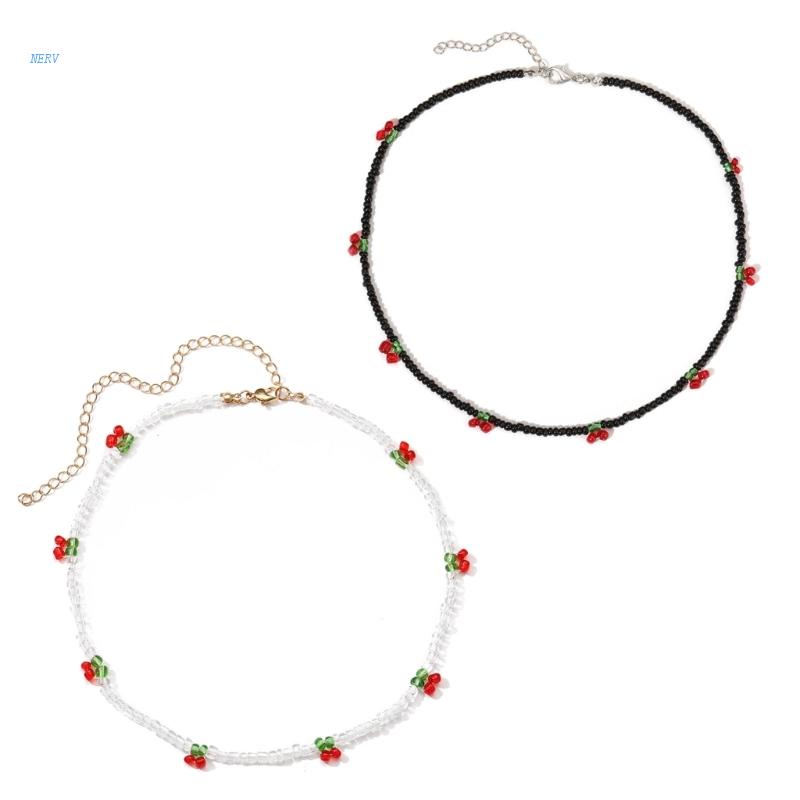 Vòng Cổ Hạt Acrylic Hình Cherry Dễ Thương Phong Cách Bohemian Thời Trang Mùa Hè Cho Nữ