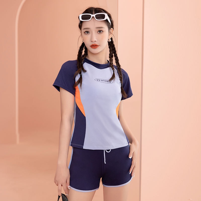 Bộ Đồ Bơi Thể Thao Ngắn Tay Thời Trang Dành Cho Nữ