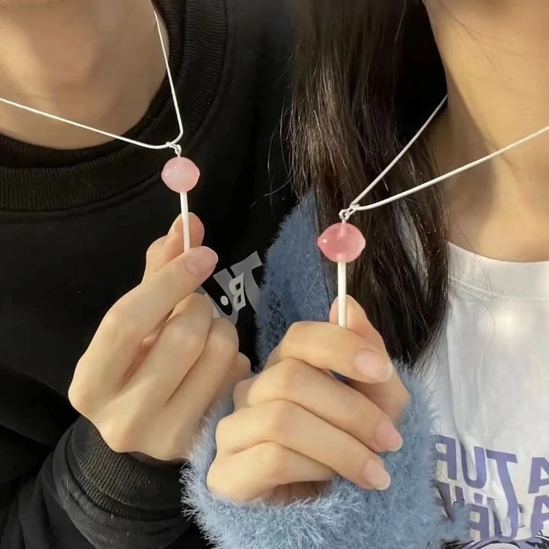 Vòng cổ Choker Mặt Kẹo Mút Màu Sắc Ngọt Ngào Dễ Điều Chỉnh Thời Trang Cho Nữ