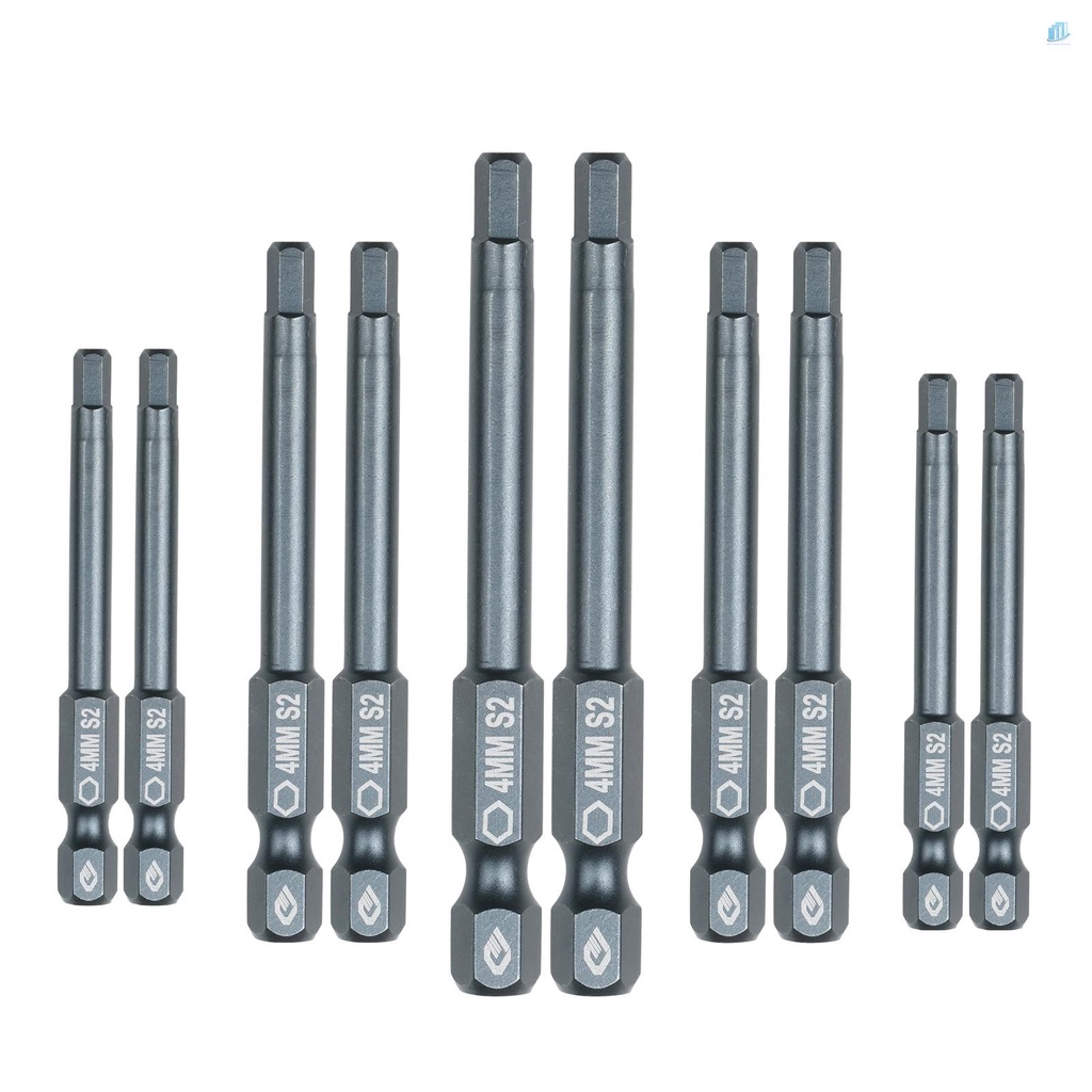 Set 10 Mũi Khoan Từ Tính 1 / 4 Inch 65mm S2 Bằng Hợp Kim Thép Chuyên Nghiệp