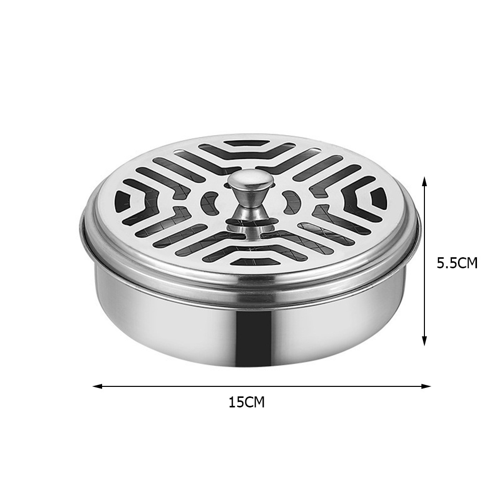 Hộp/Khay Đựng Nhang Muỗi Thép Không Rỉ Có Nắp Đậy An Toàn Cho Trẻ Em