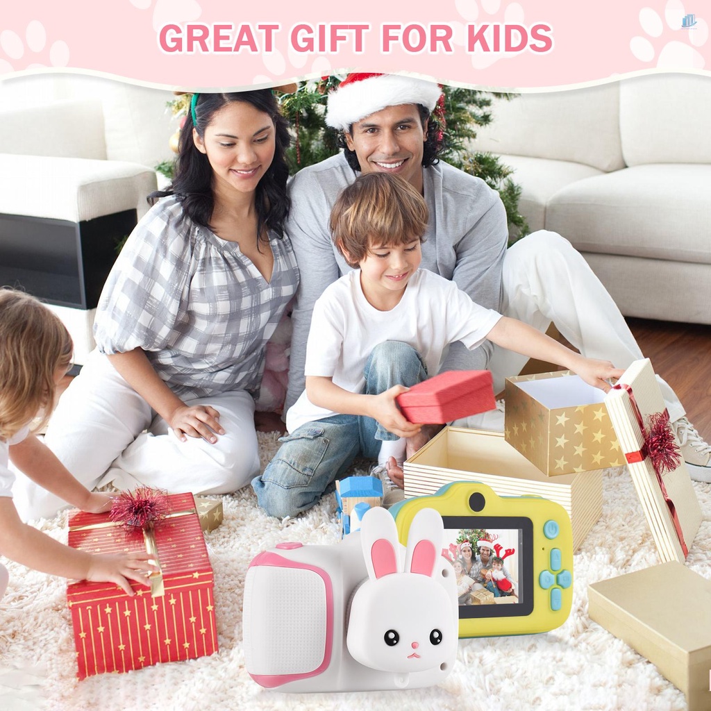 Máy Ảnh Kỹ Thuật Số Mini 1080P Màn Hình 2.0 Inch IPS 4X Zoom Kèm Khung Ảnh Vui Nhộn Cho Bé